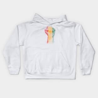 Hand fist drawing with scribble art Kids Hoodie